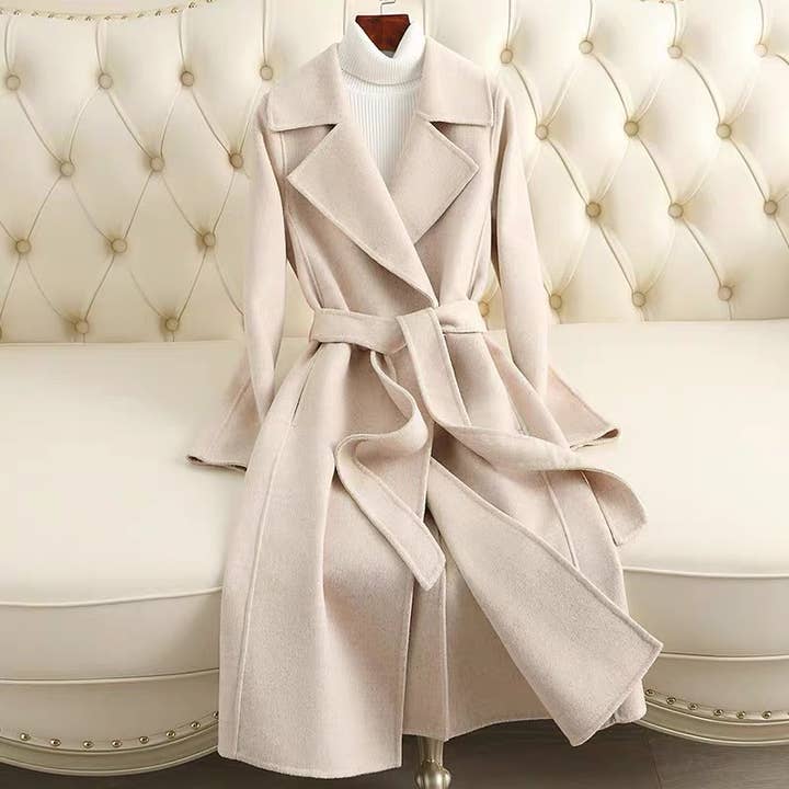 Sanyao Fashion - Wholesale Fur/Faux Fur Coat - Women's - SY296 Slim Fit Mid-Length Double-Faced Wool Coat for Women