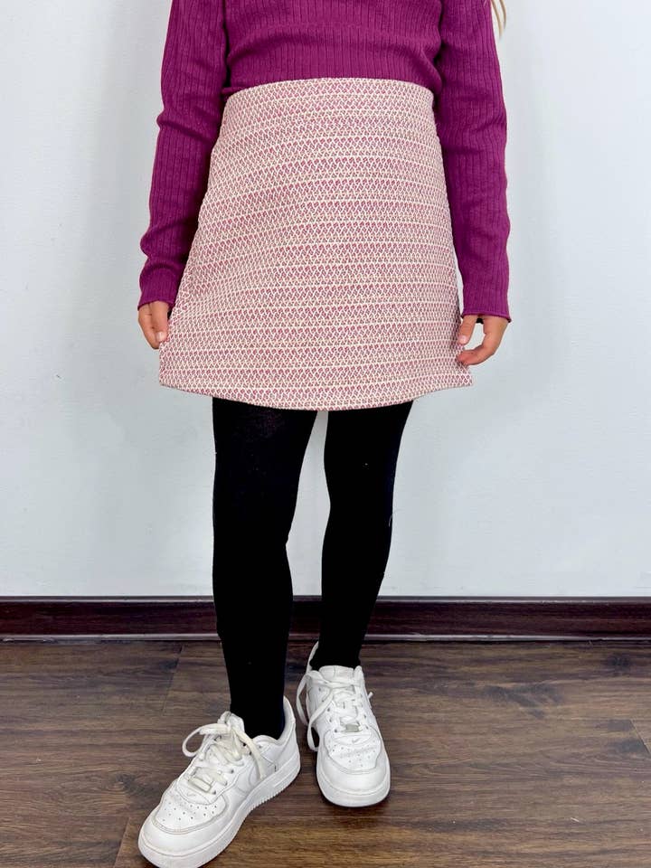 A-line tweed skirt with golden threads for girl for wholesale by MINI MIGNON PARIS