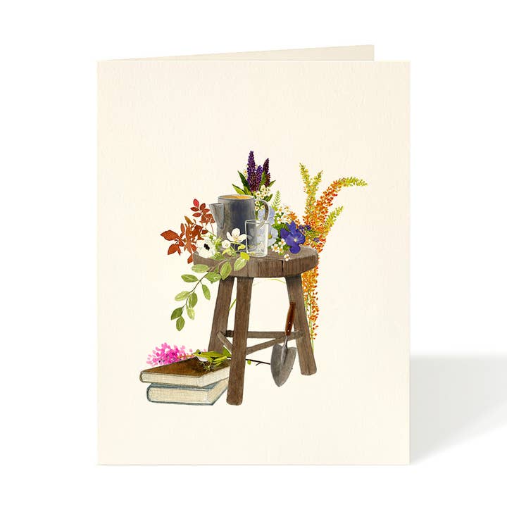 Gardener's Chair - Flower Garden Greeting Cards for wholesale by Felix Doolittle