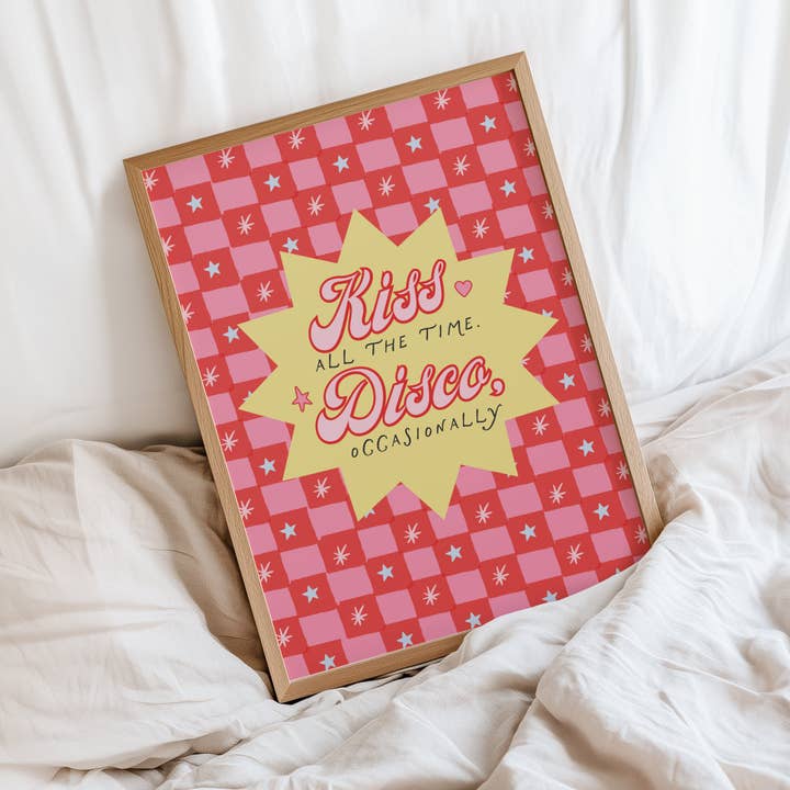 Besa todo el tiempo, disco ocasionalmente imprimir para venta al por mayor de Moonshine Prints