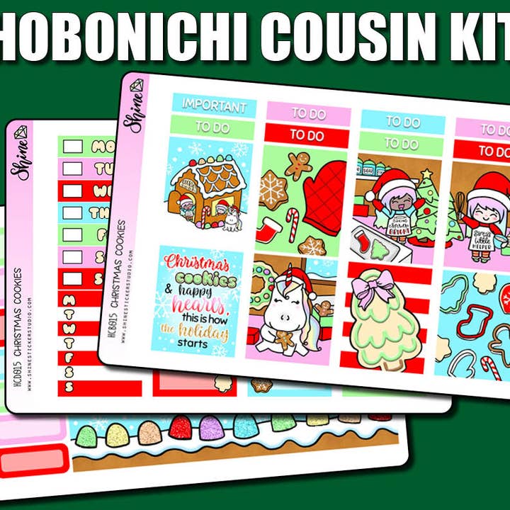 Christmas Cookies Hobonichi Cousin Sticker Kit for wholesale by Shine Sticker Studio