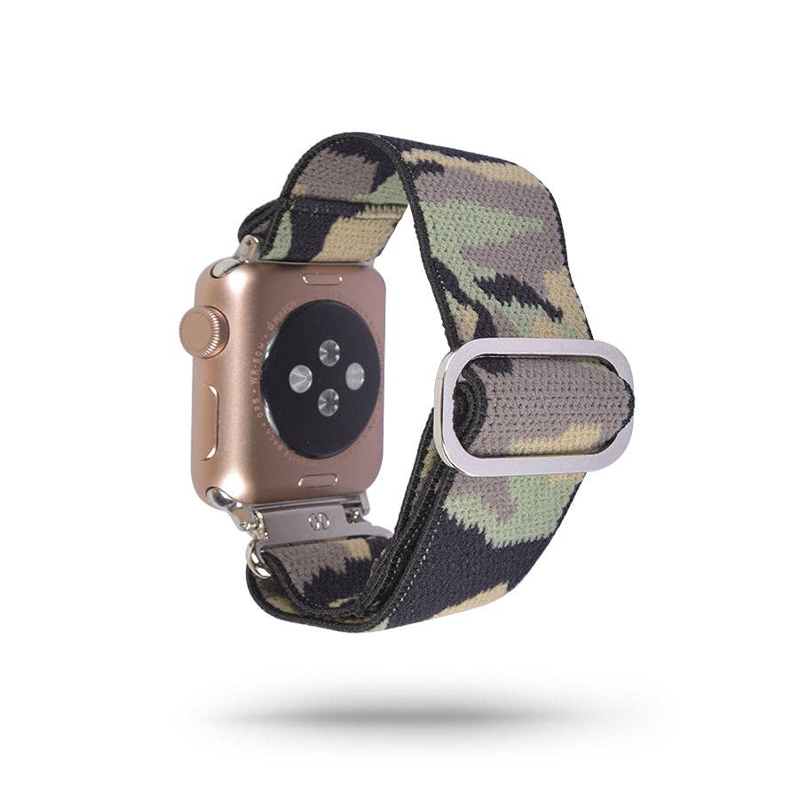 Thomas and Lee Company - Wholesale Watch Band/Strap - Women's - Green Camouflage Adjustable Fabric Apple Watch Band0