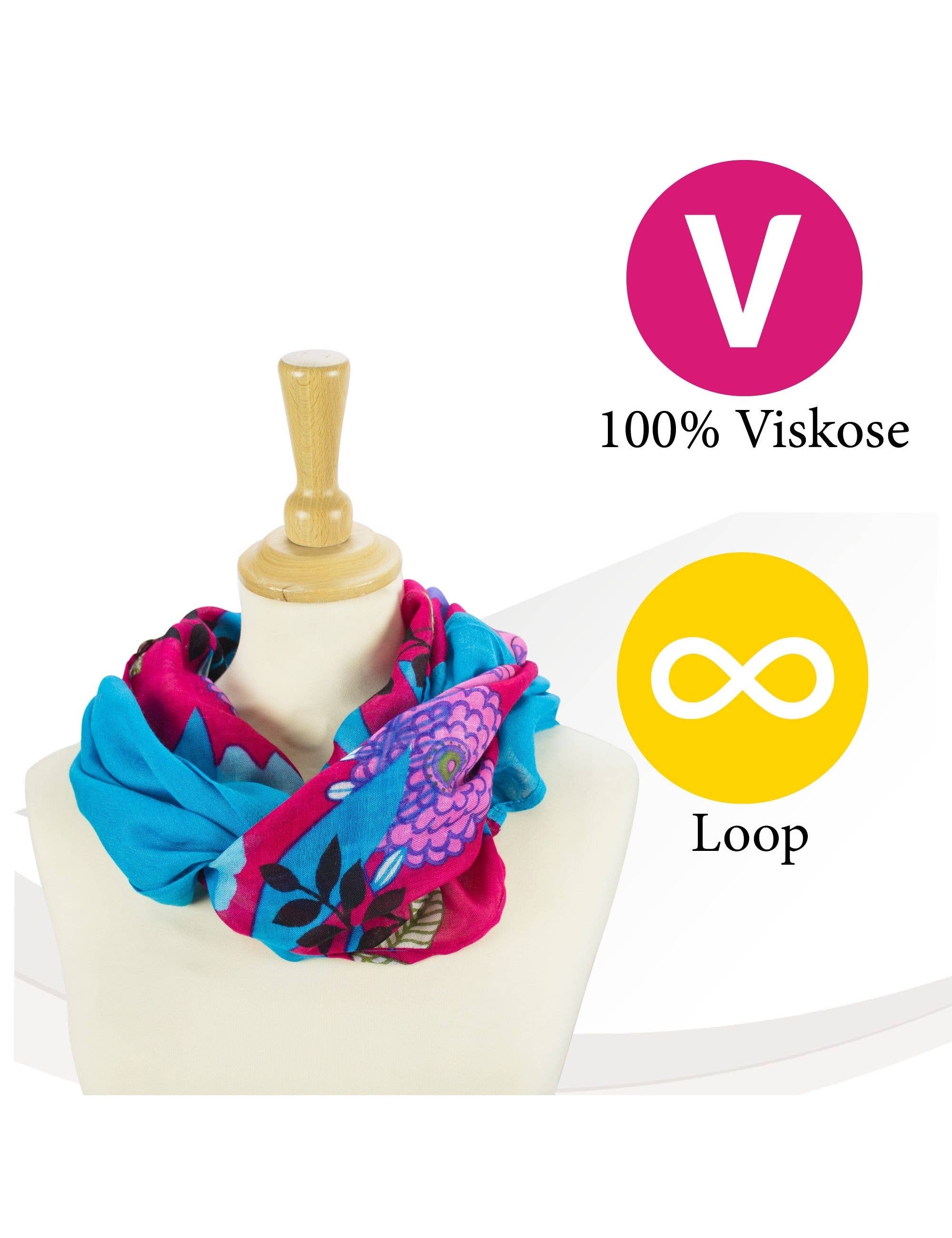 Sunsa - Venta al por mayor Bufanda - Mujer - Sunsa Sommer bufanda circular de 100% viscosa. Bufanda tubular con7