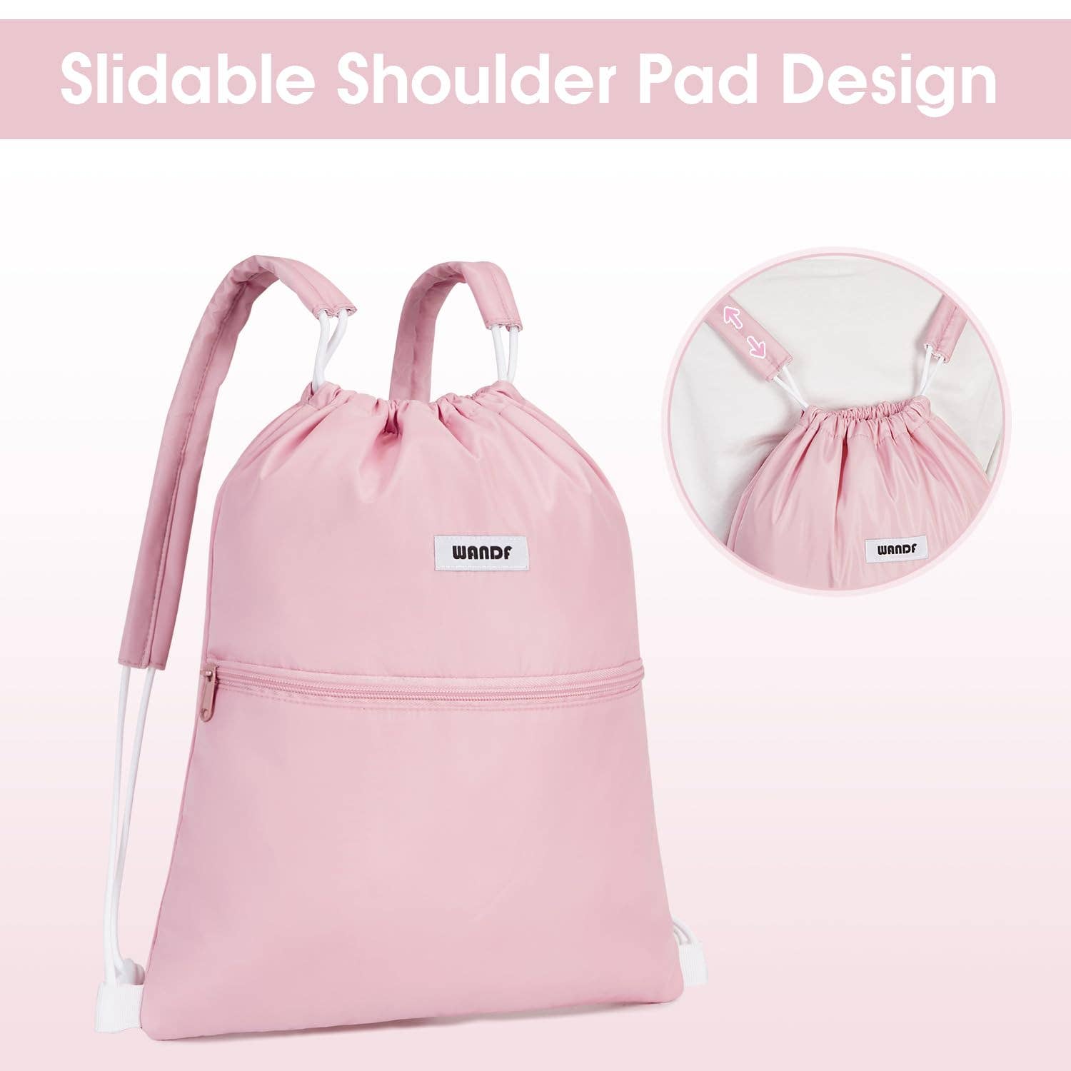 wandf - Wholesale Tas met trekkoord - Uniseks - Sportieve rugzak met trekkoord en dubbele schouderpads76