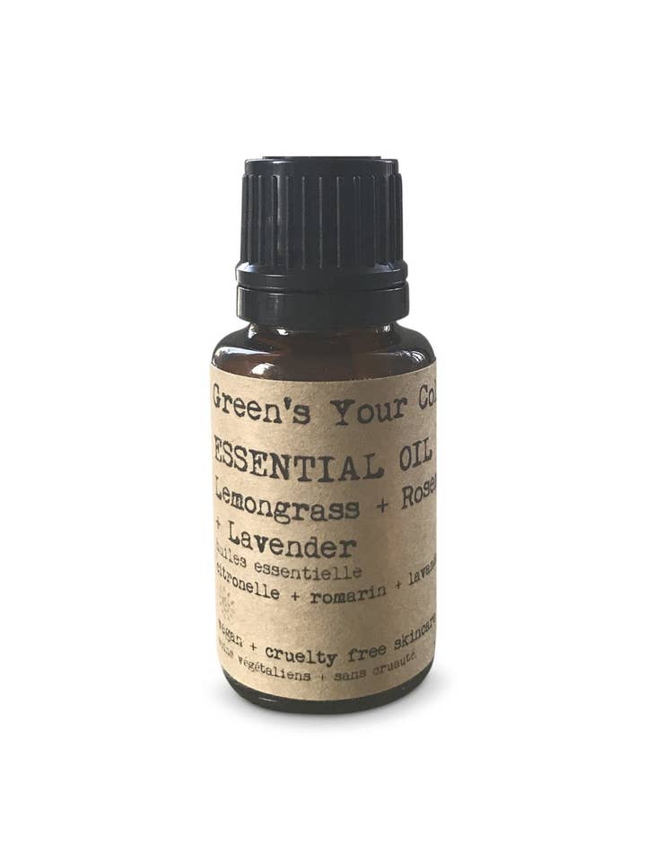 Essential Oil Lemongrass + Rosemary + Lavender **VEGAN** for wholesale by Green's Your Colour Inc.