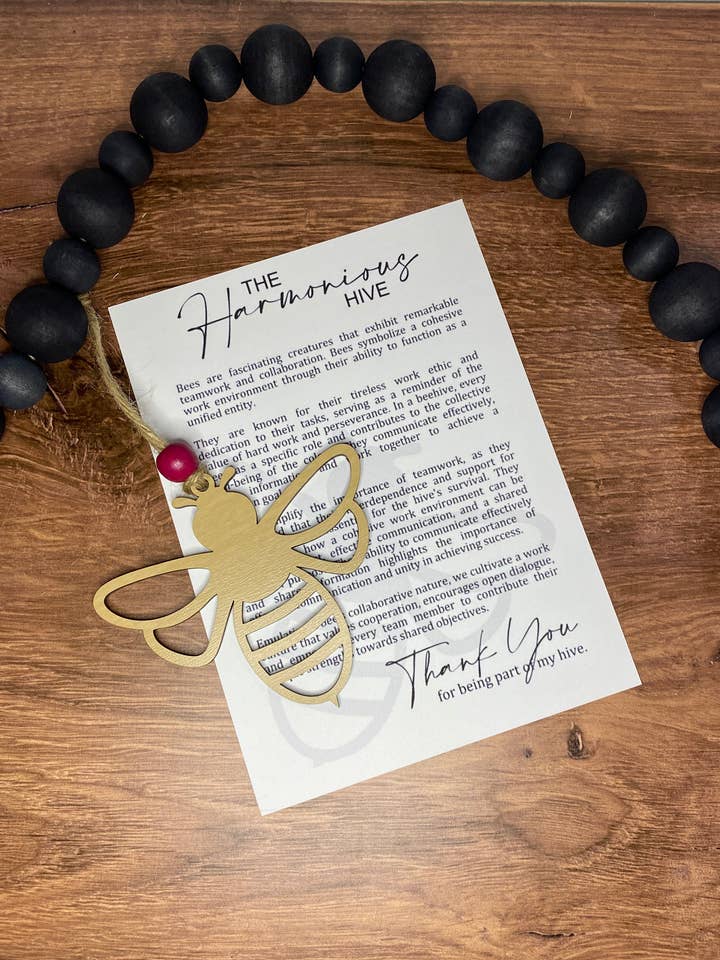 The Harmonious Hive Bee Ornament, Teamwork Gift, Coworker Gift, Employee Gift Tree Ornament, Car Charm for wholesale by Creekside Cottage Designs