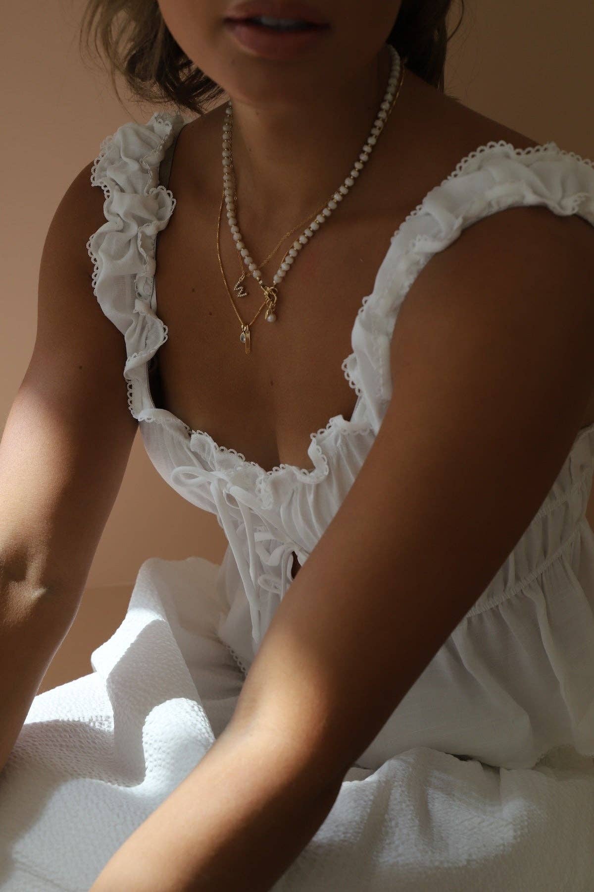 Katie Waltman Jewelry - Wholesale Beaded/Pearl Necklace - WHITE SILVERITE BEADED NECKLACE4