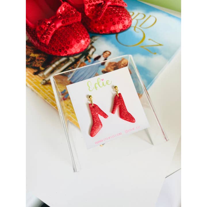 Eflie - Wholesale Dangle Earrings - Oz Inspired Ruby Slippers Sparkling Dangle Earrings6