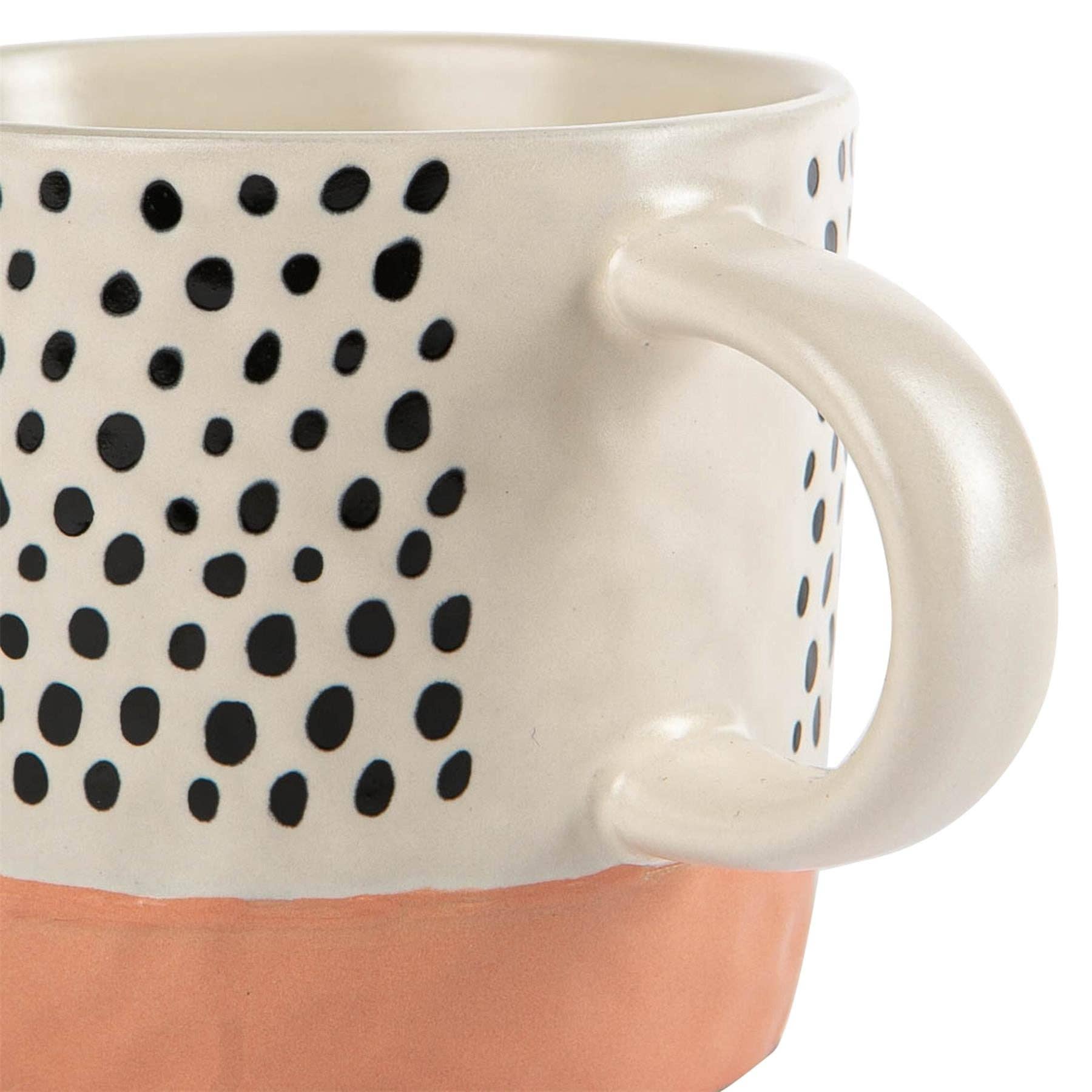 Rinkit Ltd - Wholesale Coffee Mug - Nicola Spring Ceramic Dipped Dots Coffee Mug - 385ml - Pink5
