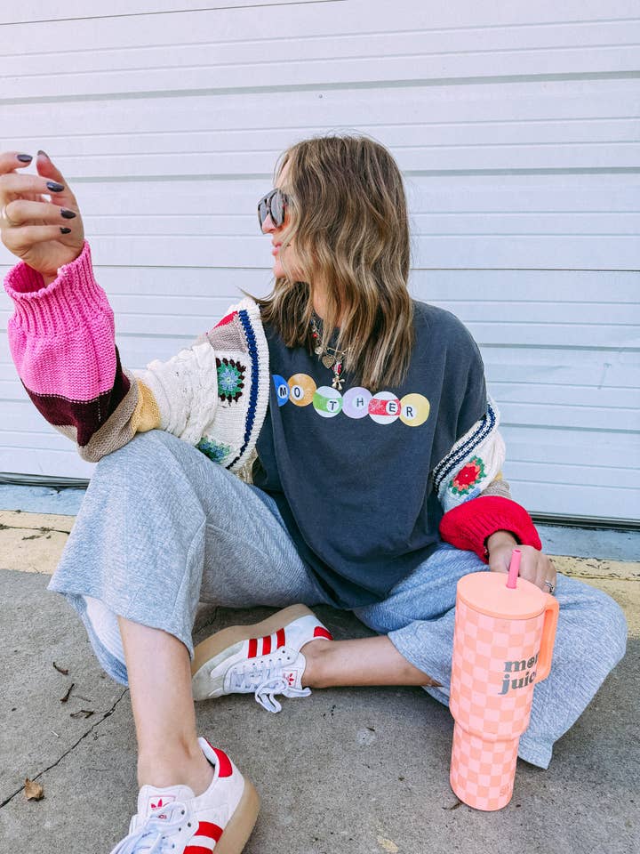 mother 8 ball graphic tee - charcoal for wholesale by ETTA & EAST