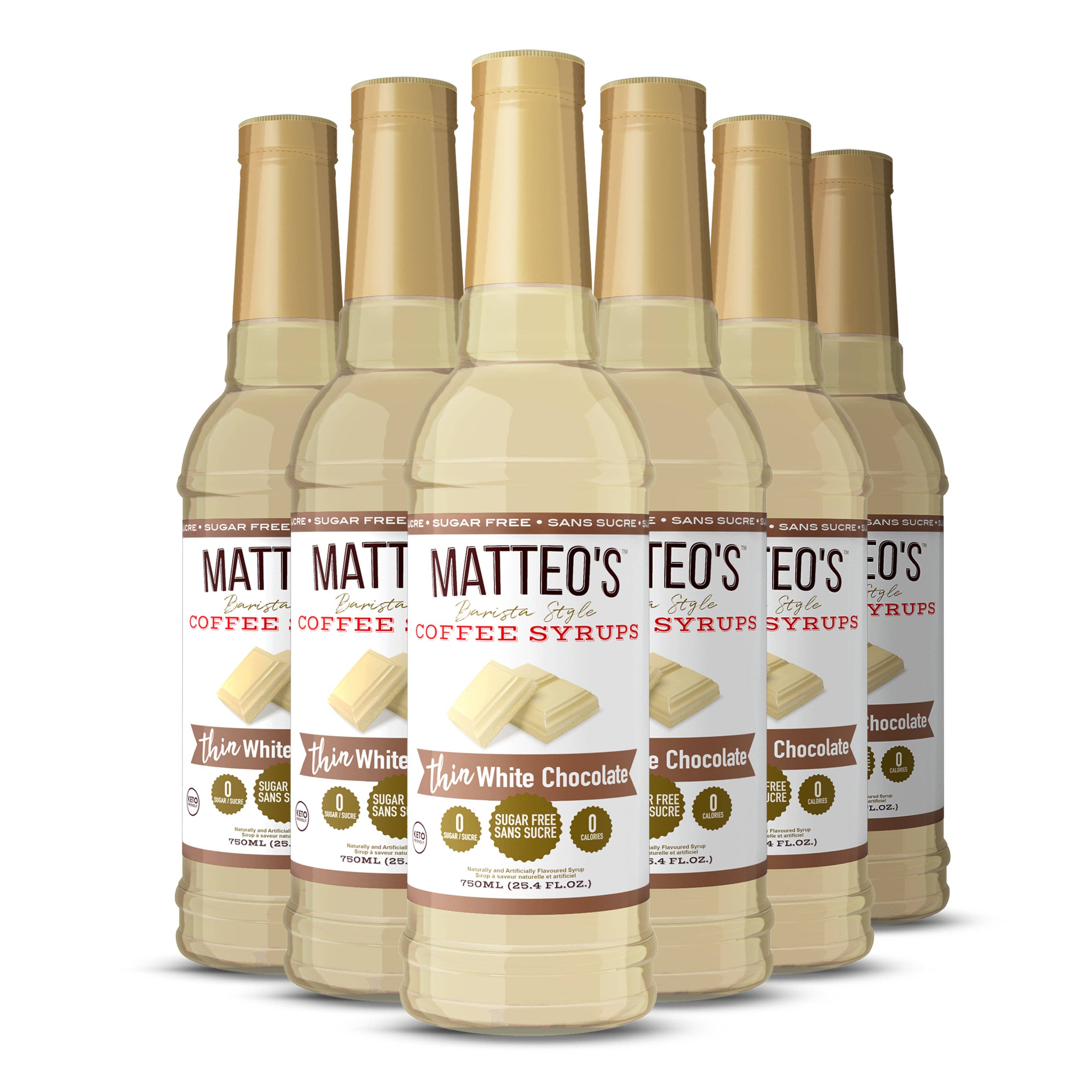 Matteo's - Wholesale Iced Coffee/Cold Brew - Matteo's Sugar Free Coffee Syrup, White Chocolate, 0 Calories, 0 Sugar, Keto Friendly8
