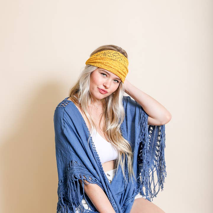 Leto Accessories - Wholesale Fashion Headband - Women's - Bohemian Lace Stretch Headwrap
