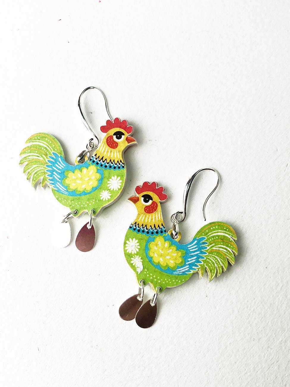 Pipapaper - Wholesale Dangle Earrings - green hen earring