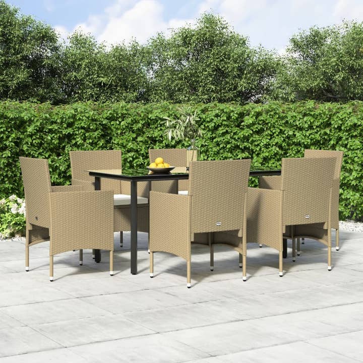Set da pranzo da giardino beige e nero per la vendita all'ingrosso da parte di American Smart