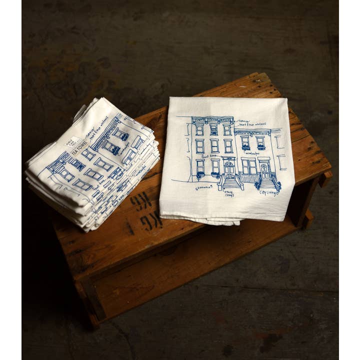 Girls Can Tell - Wholesale Tea Towel - Rowhouses Tea Towel | kitchen | flour sack | dish towels2