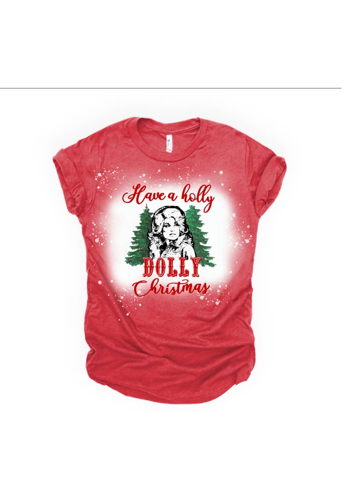 Holly dolly jul blekt tee för wholesale av 4 little hearts