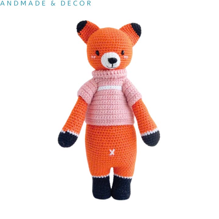 Animal de ganchillo Little Knight Foxxie para venta al por mayor de Fabbycraft