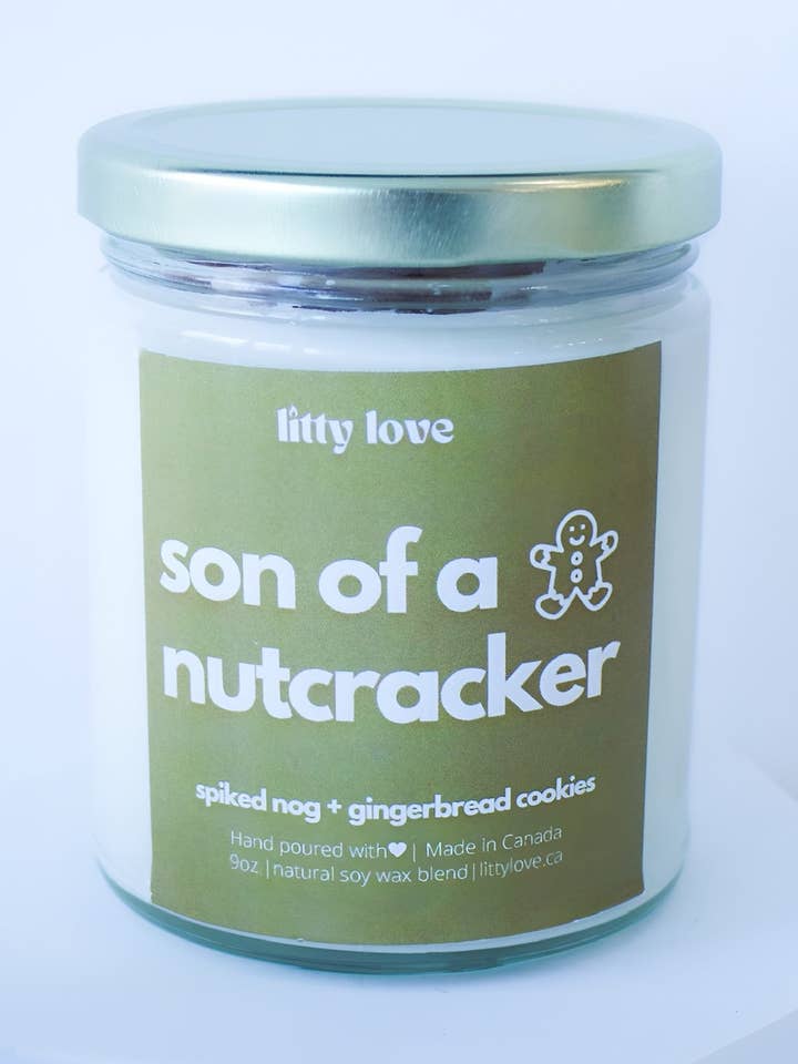 Son of a nutcracker - 9oz candle for wholesale by litty love