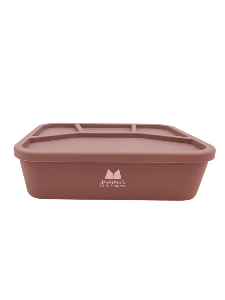 Fiambrera Bento de silicona de 4 secciones, color rosa polvoriento para venta al por mayor de Mumma's Little Helpers