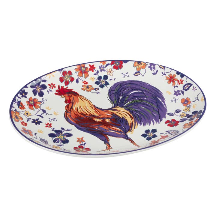 Certified International - Wholesale Platter - Morning Rooster Oval Platter 16in x 12in