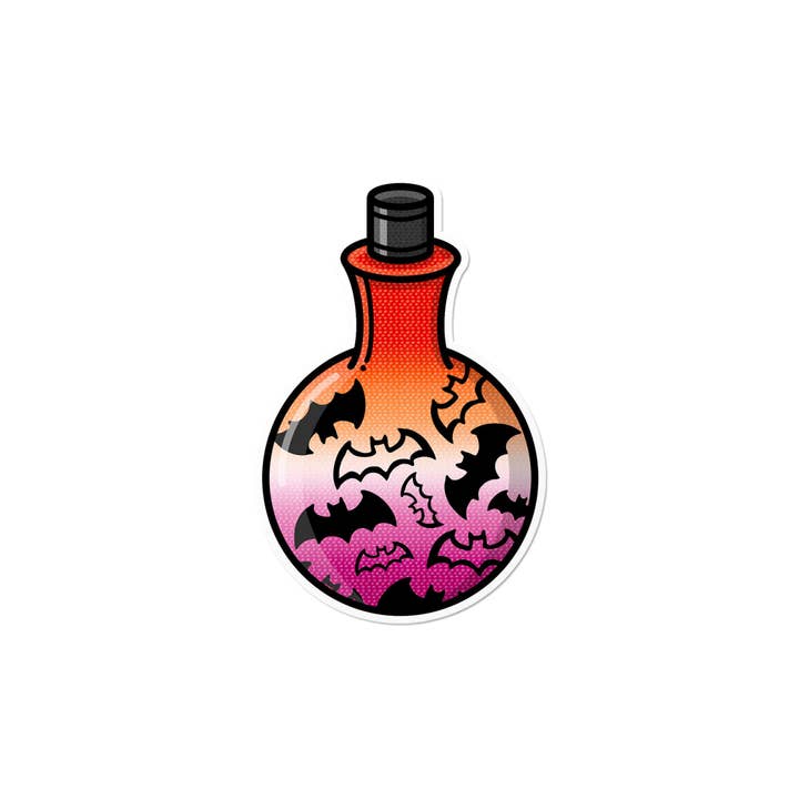 That Queer Card Co - Wholesale Sticker - Lesbian Bat Potion Waterproof LGBTQ+ Witchy Spooky Sticker