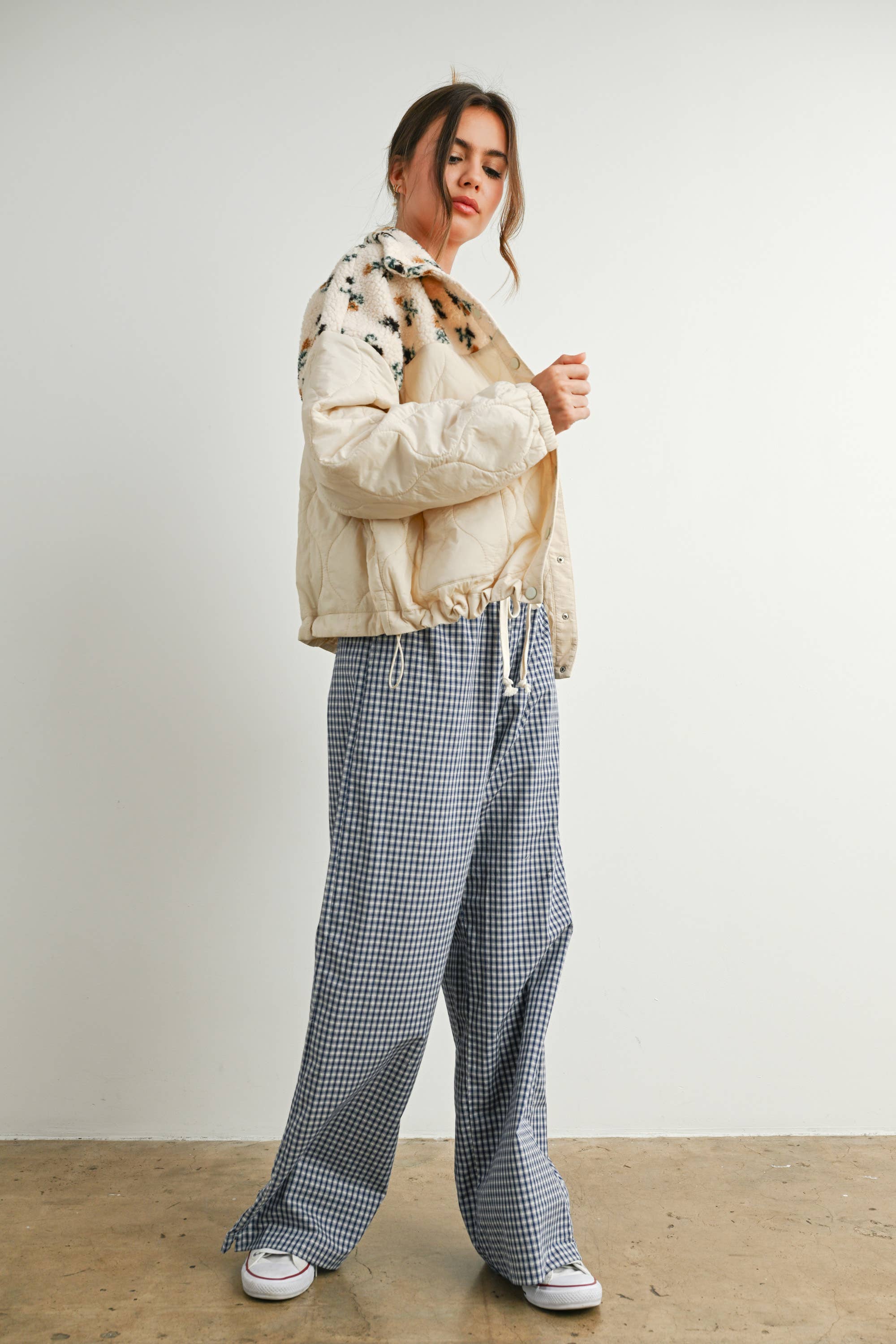 BUTTERMELON - Vente Veste – femme - Veste matelassée à manches longues à fleurs - BMJ785816