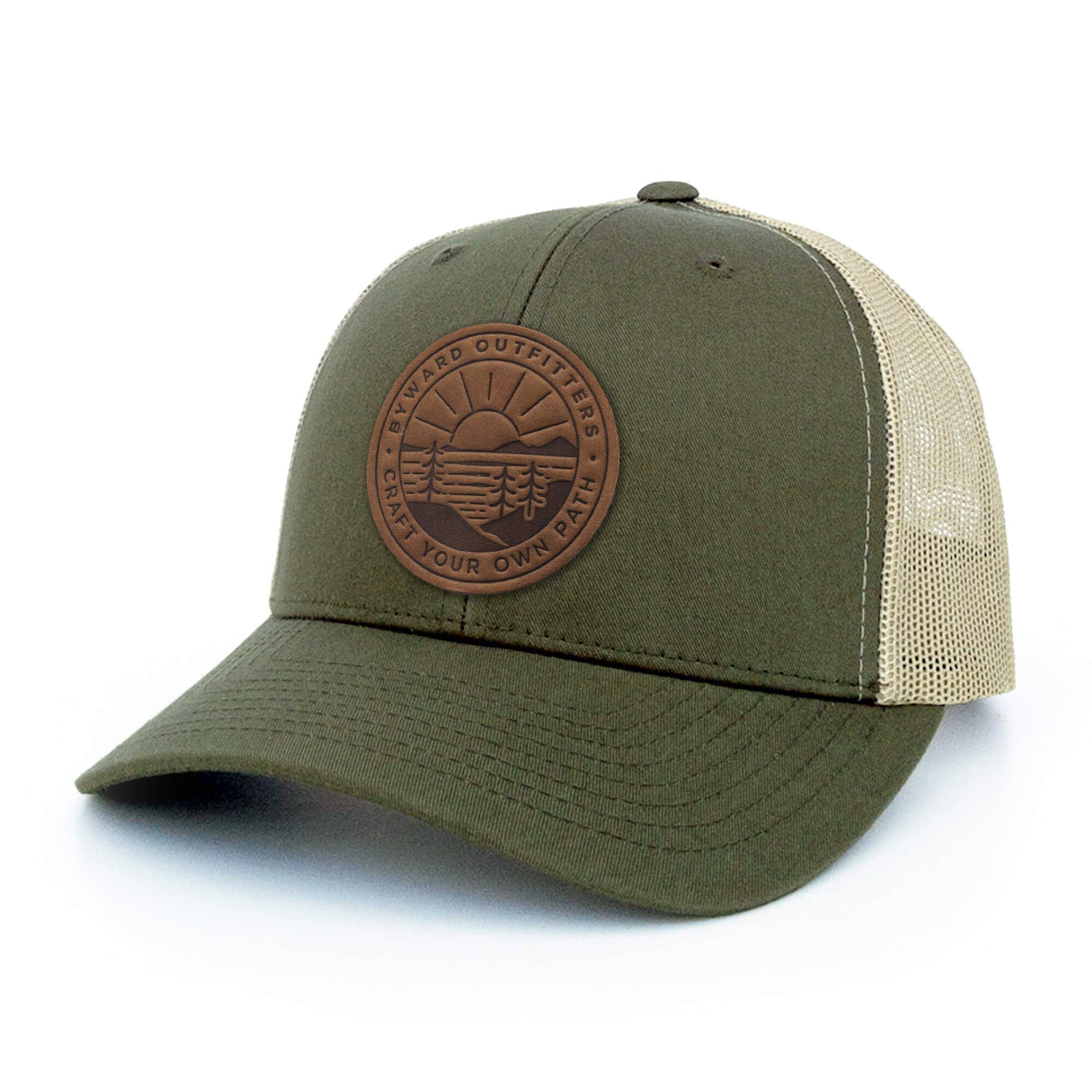Byward Outfitters - Wholesale Trucker Hat - Unisex - Scenic Sunrise Leather Patch Hat5