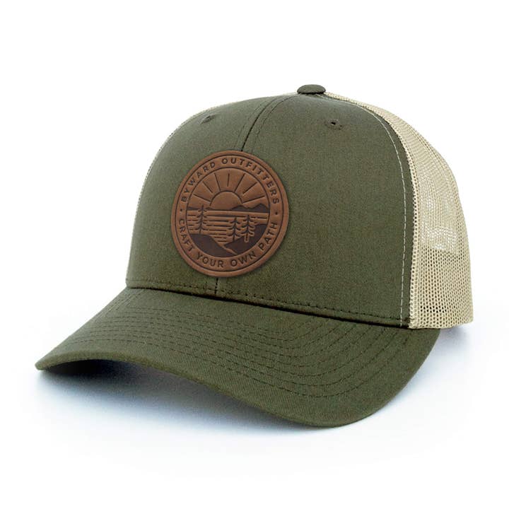 Byward Outfitters - Wholesale Trucker Hat - Unisex - Scenic Sunrise Leather Patch Hat5