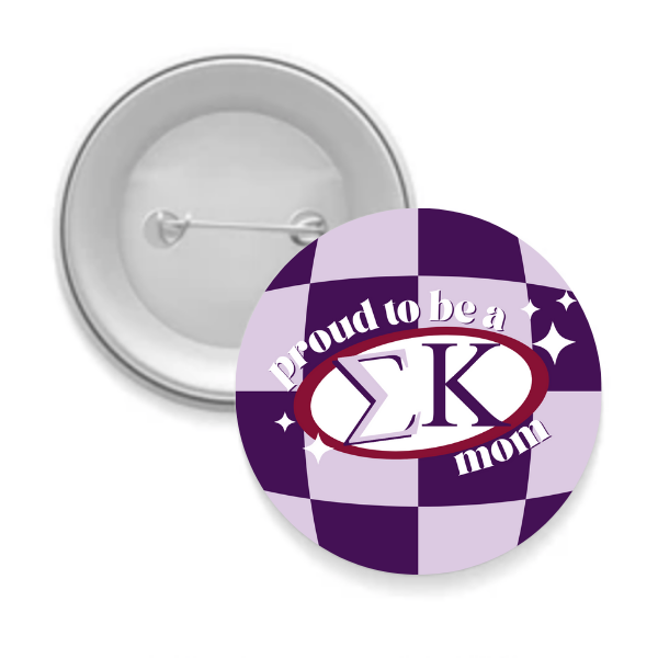 Sarahndipity Shop - Wholesale Lapel Pin/Button - Sorority Mom Button - Proud to Be Checkered20
