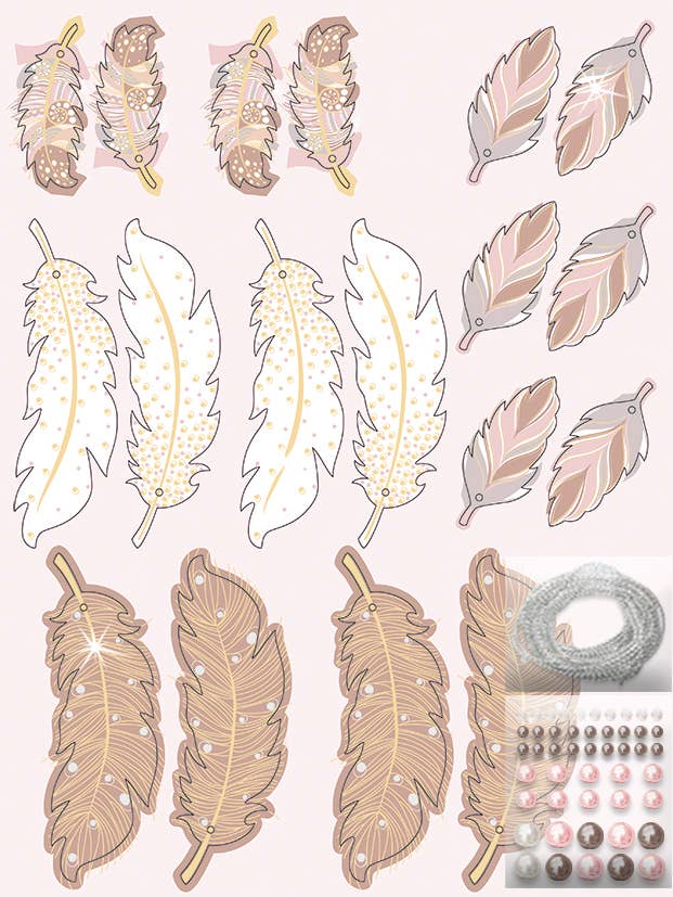 URSUS® / Buntpapierfabrik Ludwig Bähr GmbH & Co. KG - Wholesale DIY Craft Kit - Decorative set “dream catcher”, rose/gold1