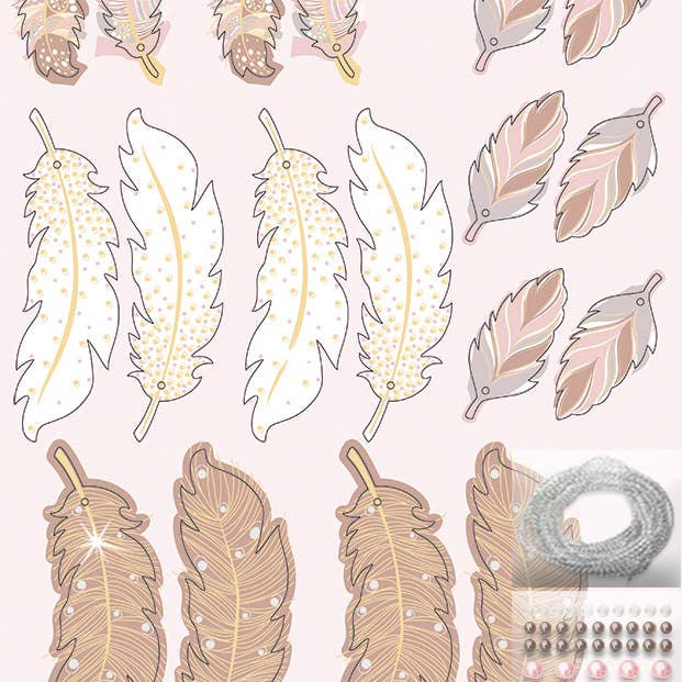 URSUS® / Buntpapierfabrik Ludwig Bähr GmbH & Co. KG - Wholesale DIY Craft Kit - Decorative set “dream catcher”, rose/gold1