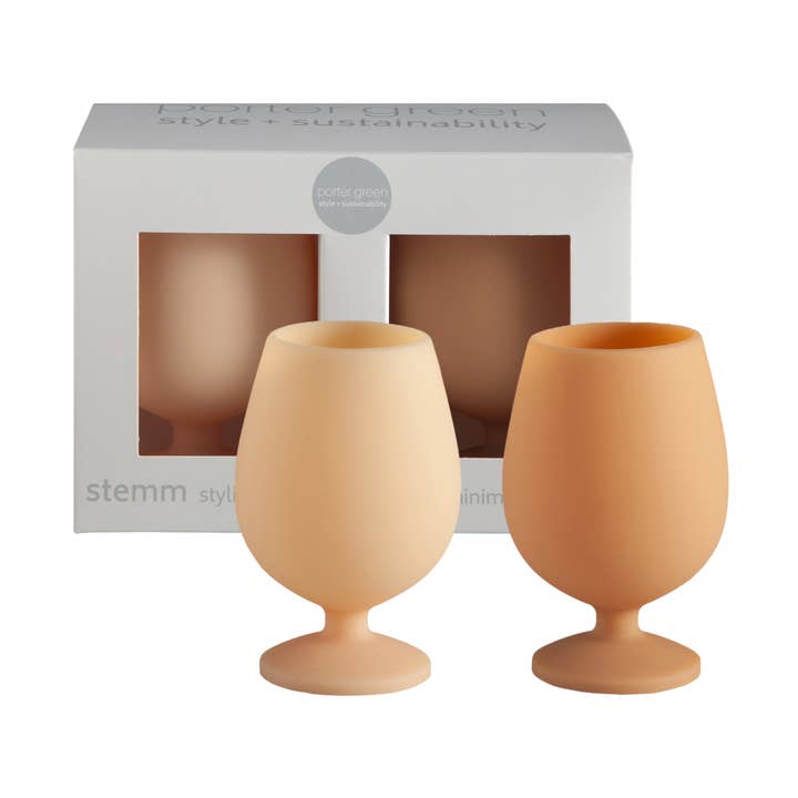 Trigo y avena | Stemm | Copas de vino irrompibles de silicona para venta al por mayor de porter green | style + sustainability