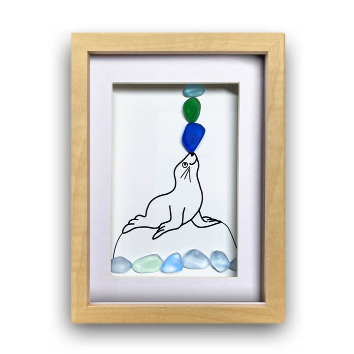 Seal, Sea Glass ART for wholesale by LISART LLC