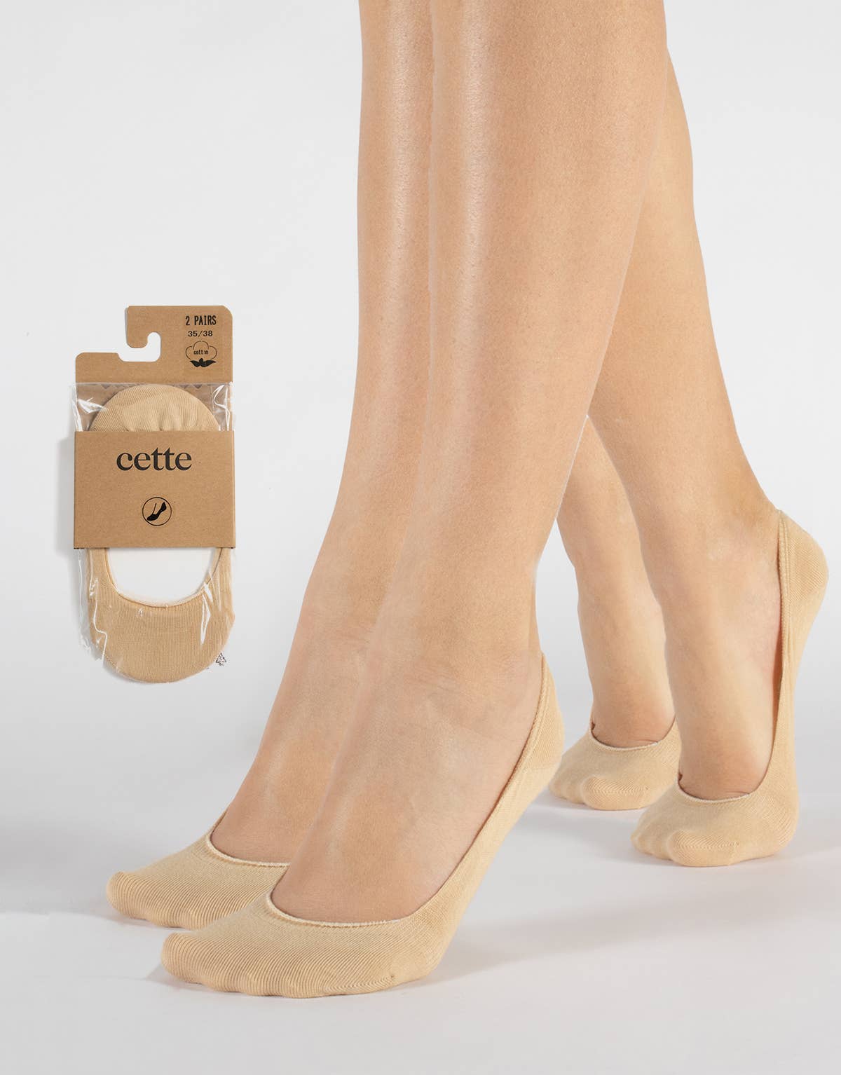 Cette - Wholesale Socks - Women's - Pack 2 Pairs Footies, Cotton Invisible Socks15