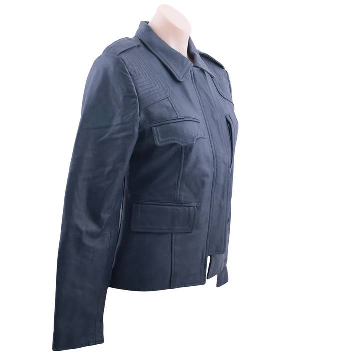 MARCIE - LADIES LEATHER TRUCKER JACKET for wholesale by Johnny Be Good