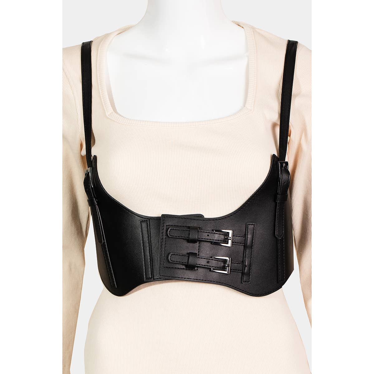 Collections by Fame Accessories - Wholesale Belt - Women's - Suspender Harness Fashion Vegan Leather Belt0