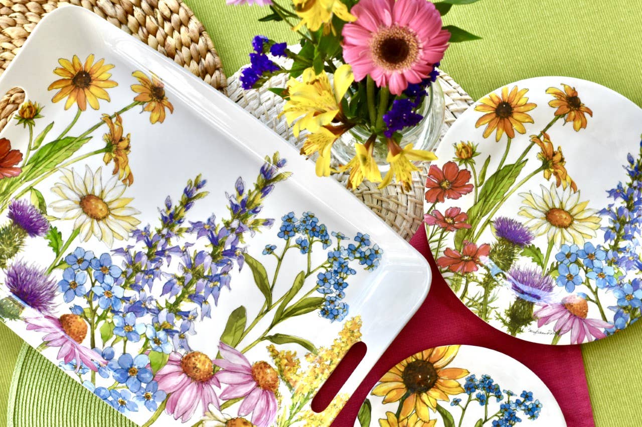 Bamboo Table - Wholesale Dinner Plate - Wildflower Floral Garden Bamboo Dinner Plate9