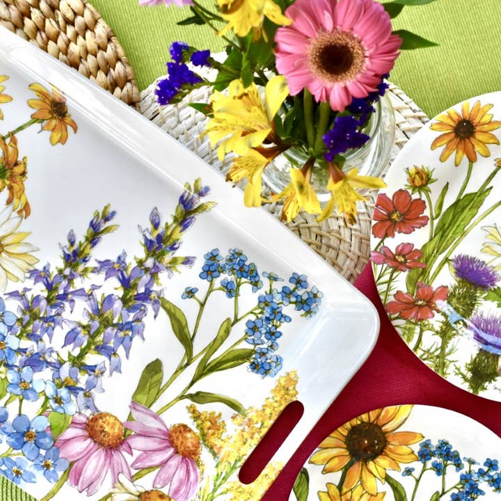 Bamboo Table - Wholesale Dinner Plate - Wildflower Floral Garden Bamboo Dinner Plate9