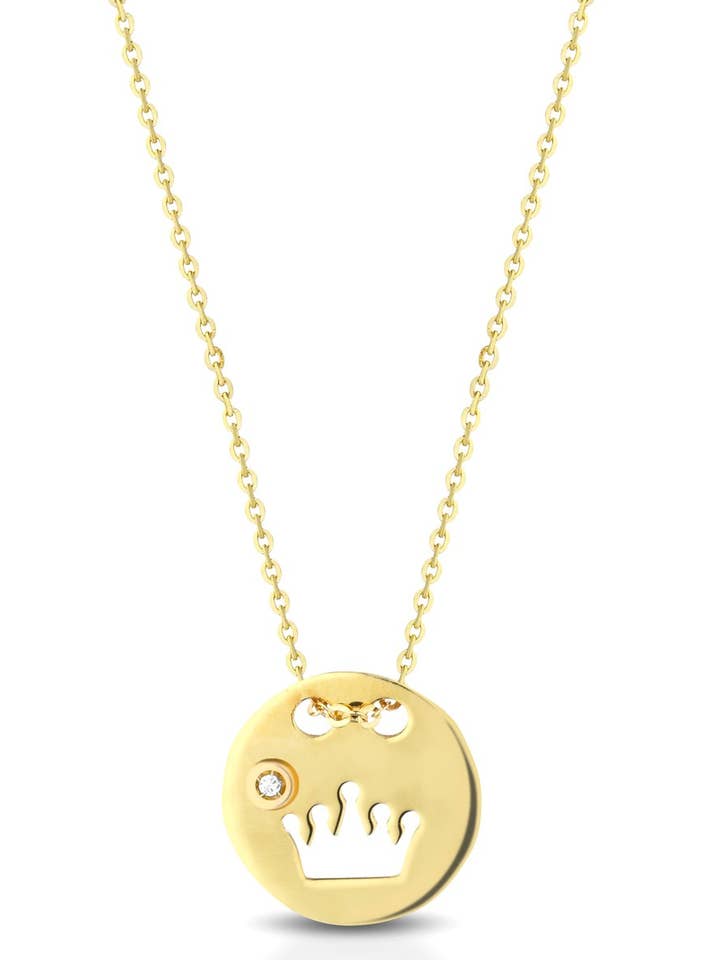 NECKLACE WITH OPENWORK CROWN PENDANT for wholesale by Melissa jewels
