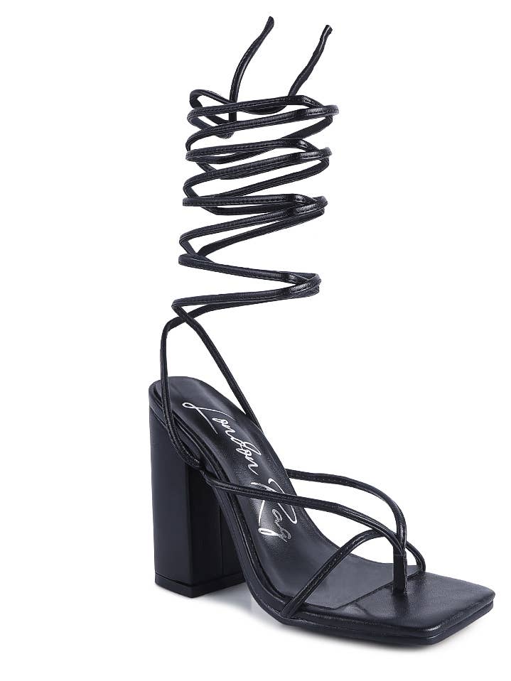 Sandales à talons blocs à lacets pour pole dance pour la vente par Rag Company