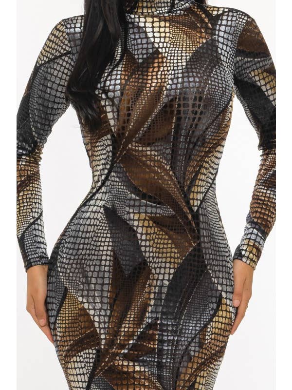 Black Brown SERPENT MUSE DRESS for wholesale on Faire3