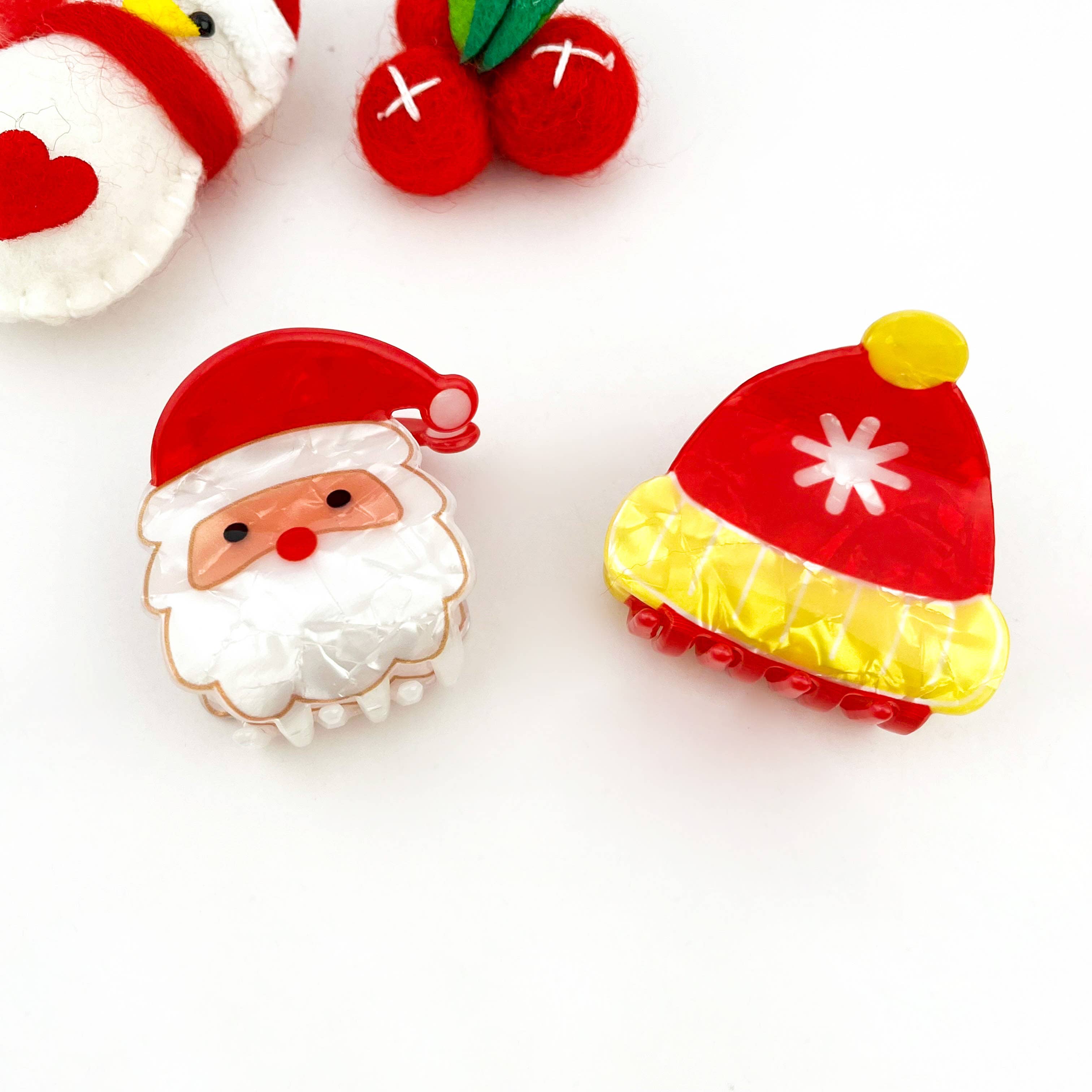 mildstyles - Wholesale Hair Clip - Women's - Small Christmas Holiday Print Hair Claw Clip7