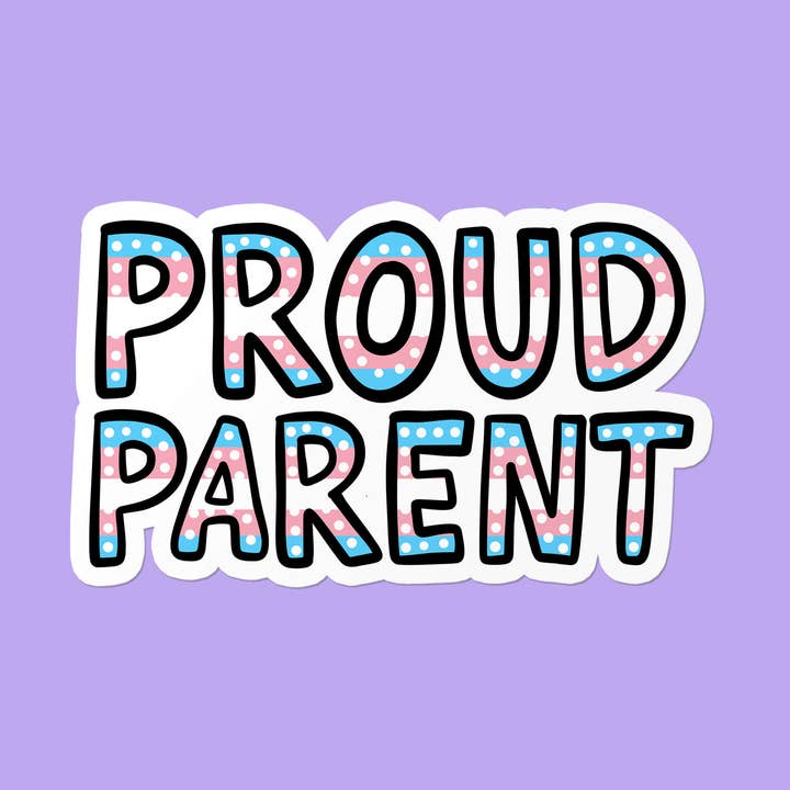 Transgender Proud Parent | LGBTQ Trans Ally Activism Sticker for wholesale by That Queer Card Co