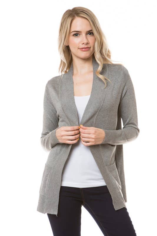 Newself Collection - Vente Cardigan – femme - Cardigan à manches longues ouvert sur le devant3