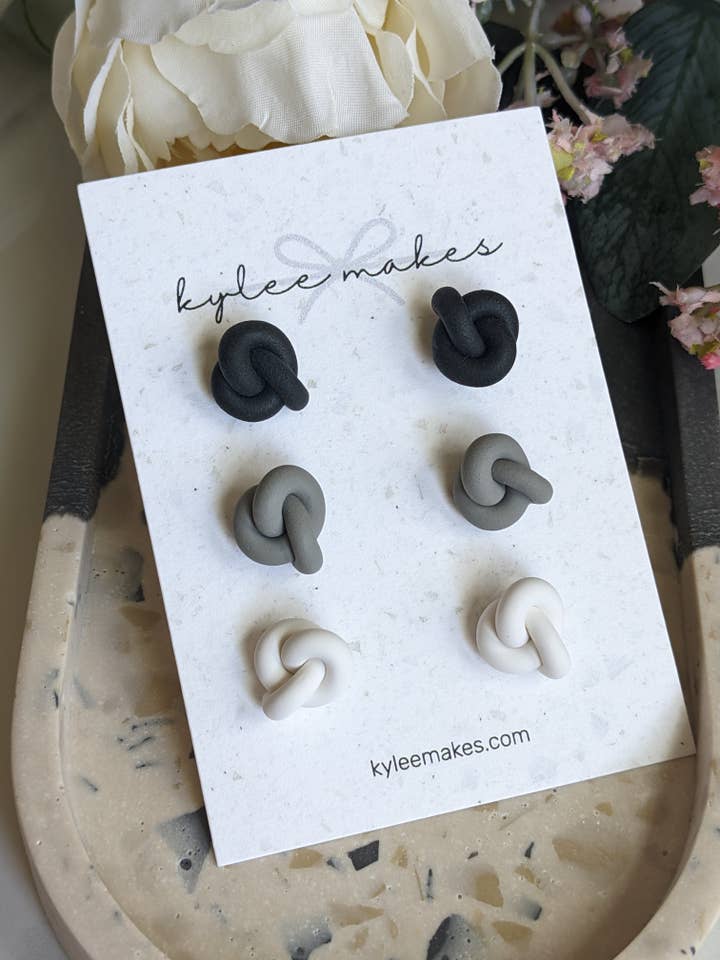 Pacote de brincos de nó | Brincos de argila de polímero por atacado de Kylee Makes