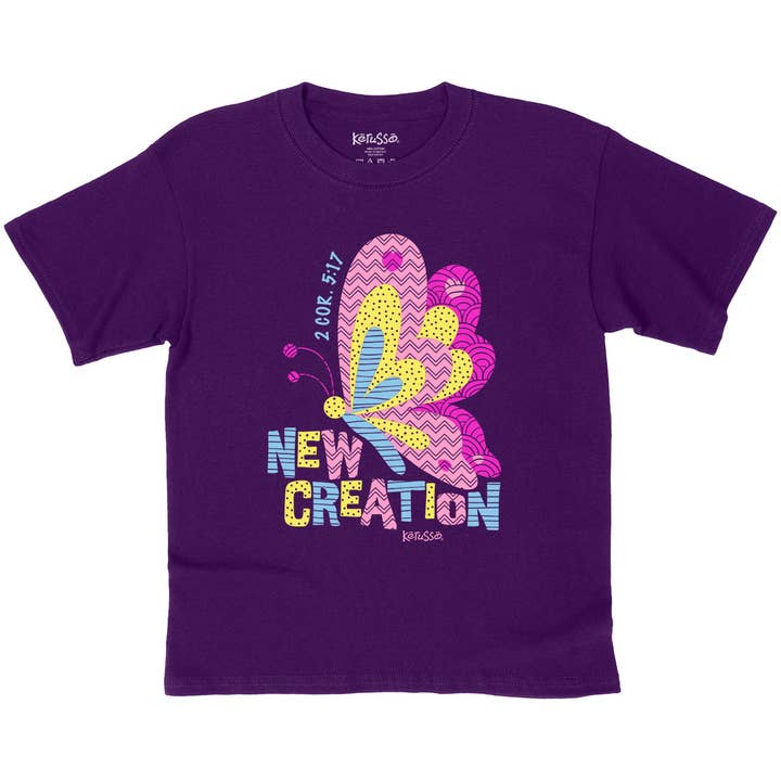 Purple Kerusso Kids T-Shirt Collage Butterfly for wholesale on Faire