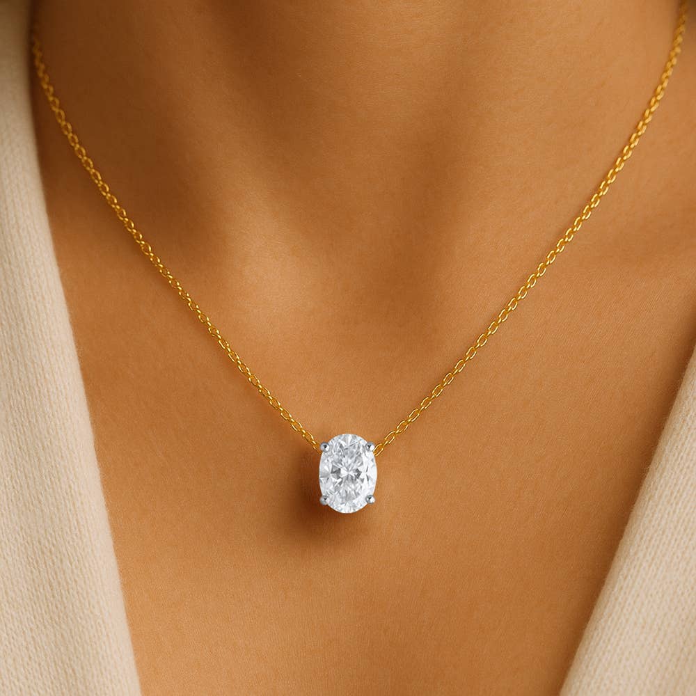 Maya J - Vente Colliers à pendentif - Collier Solitaire en Or 14K avec Diamant de Laboratoire Certifié29