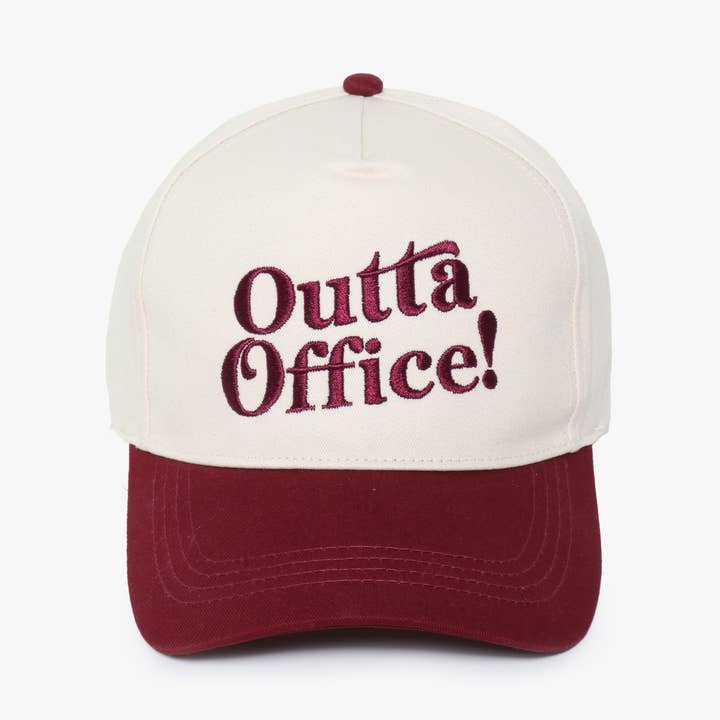 OUTTA OFFICE embroidery in Two Tone Baseball Cap for wholesale by David And Young