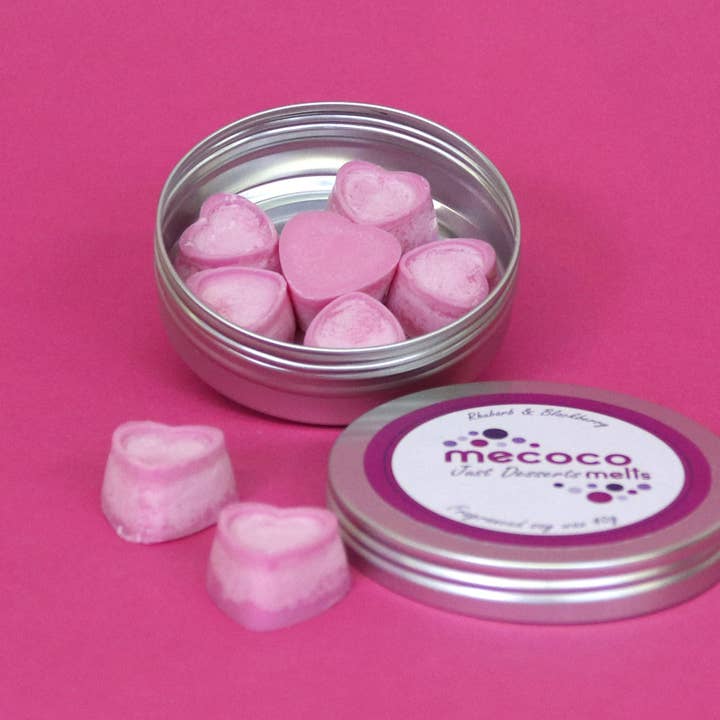 Just Desserts / Rhubarb & Blackberry, Pink Scented Soy Wax Melts for wholesale by Mecoco Ltd