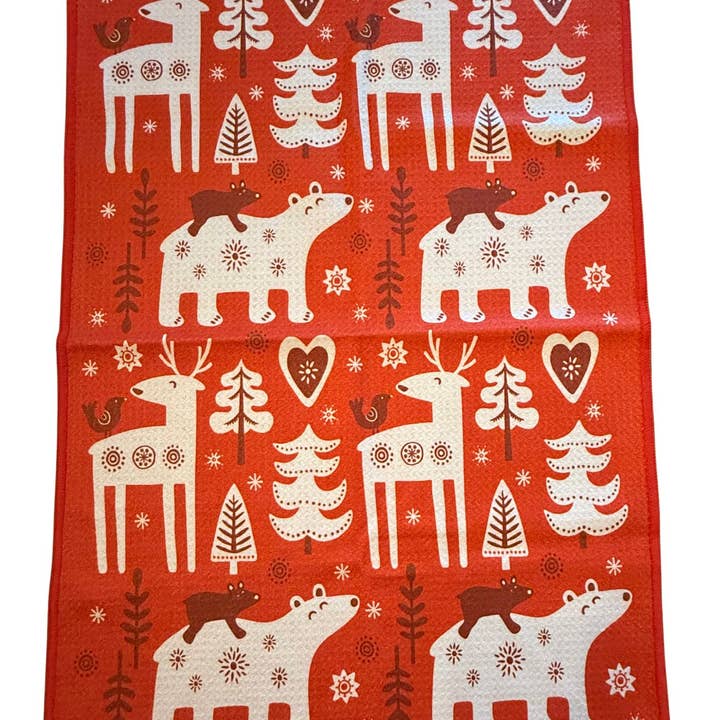 Skogsbarn - Wholesale Tea Towel - Microfiber Waffle Kitchen Towel- Holiday 20251